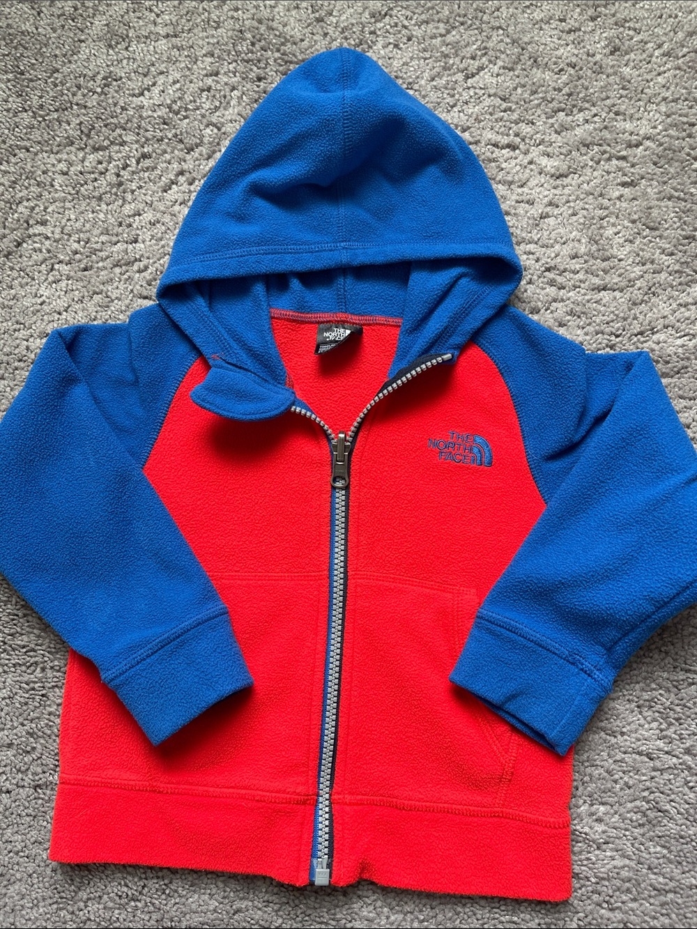 The North Face Kids Blue & Red Full-Zip Fleece Hoodie